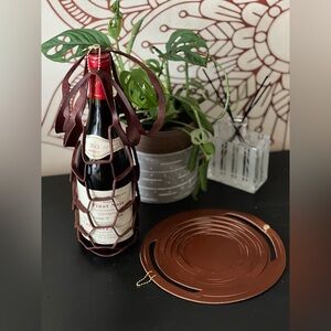 Handmade Genuine Leather Wine Bottle Holder Tote Carrier Giftable BYOB reusable